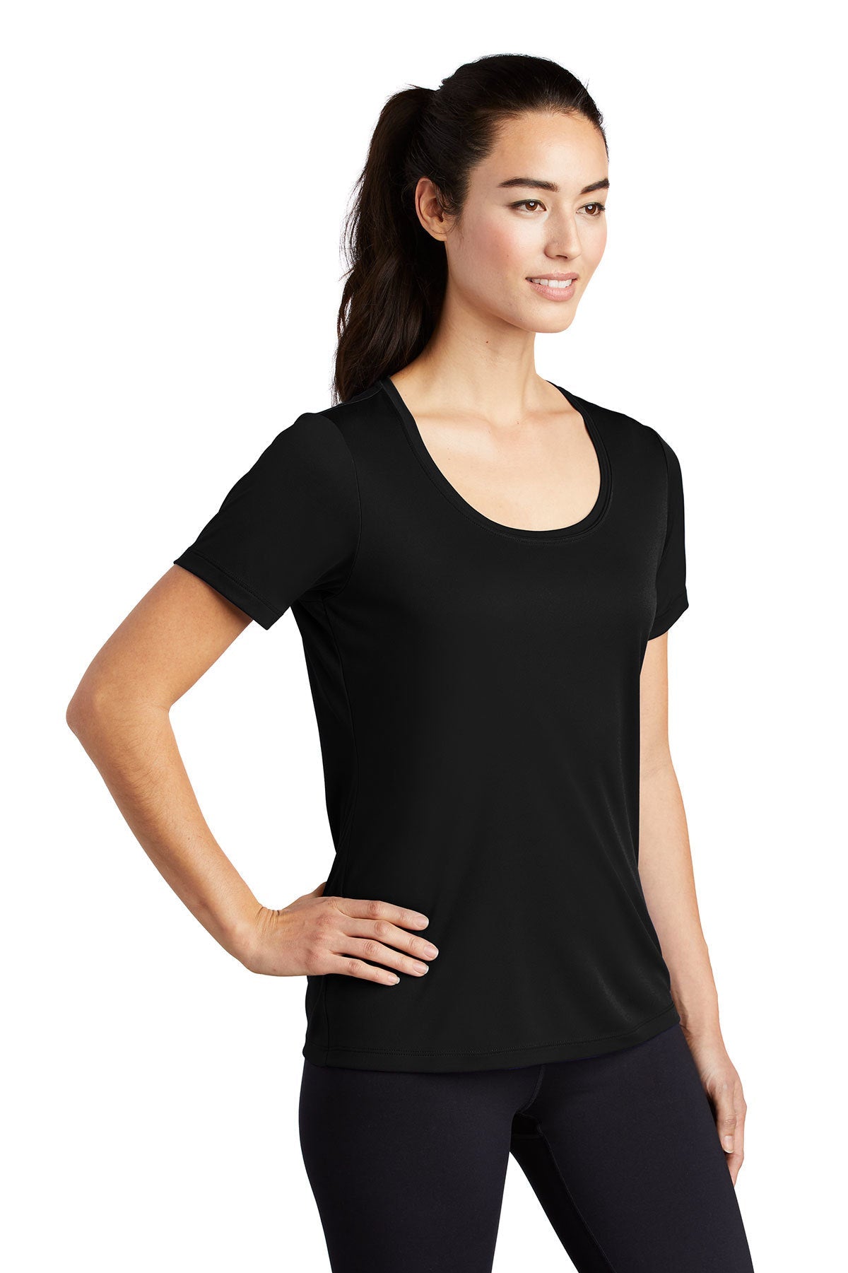 Ladies Pro Scoop Neck Tee/ Black / VB United