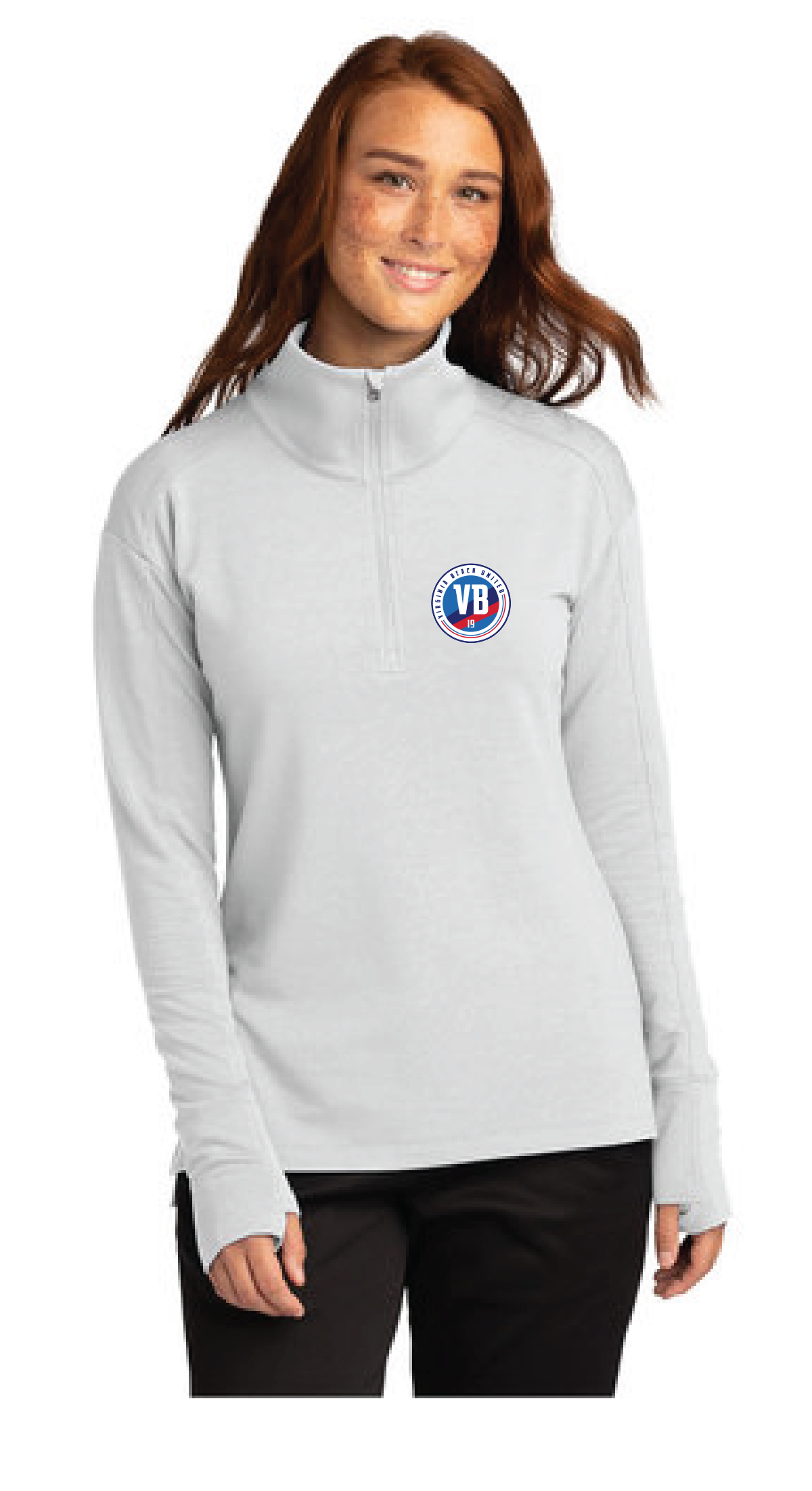 Ladies Sport-Wick Flex Fleece 1/4-Zip / White / VB United