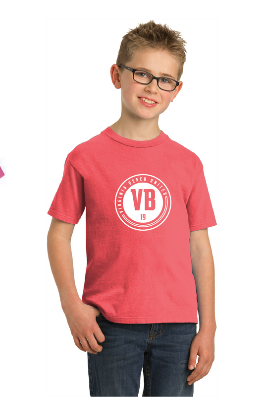 Youth Beach Wash Garment-Dye Tee / Neon Coral / VB United