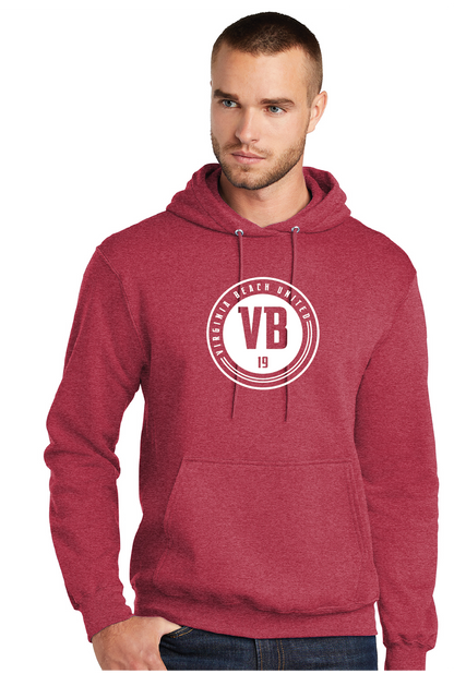 Core Fleece Pullover Hooded Sweatshirt (Youth and Adult) / Heather Red / VB United