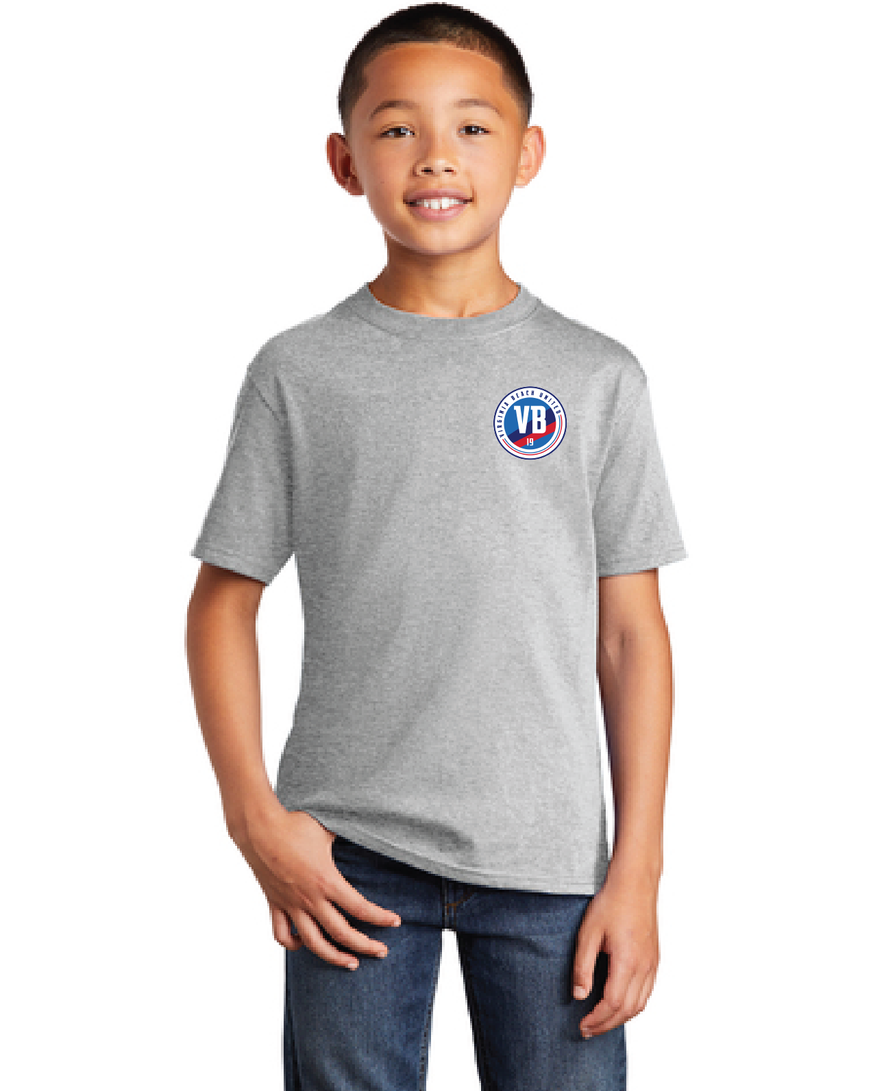 Youth 50 Cotton/50 Poly T-Shirt / Grey / VB United