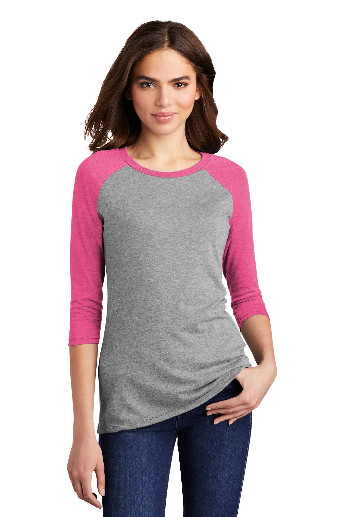 Women’s Perfect Tri 3/4-Sleeve Raglan / Fuchsia Frost / VB United