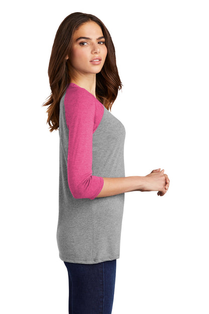 Women’s Perfect Tri 3/4-Sleeve Raglan / Fuchsia Frost / VB United