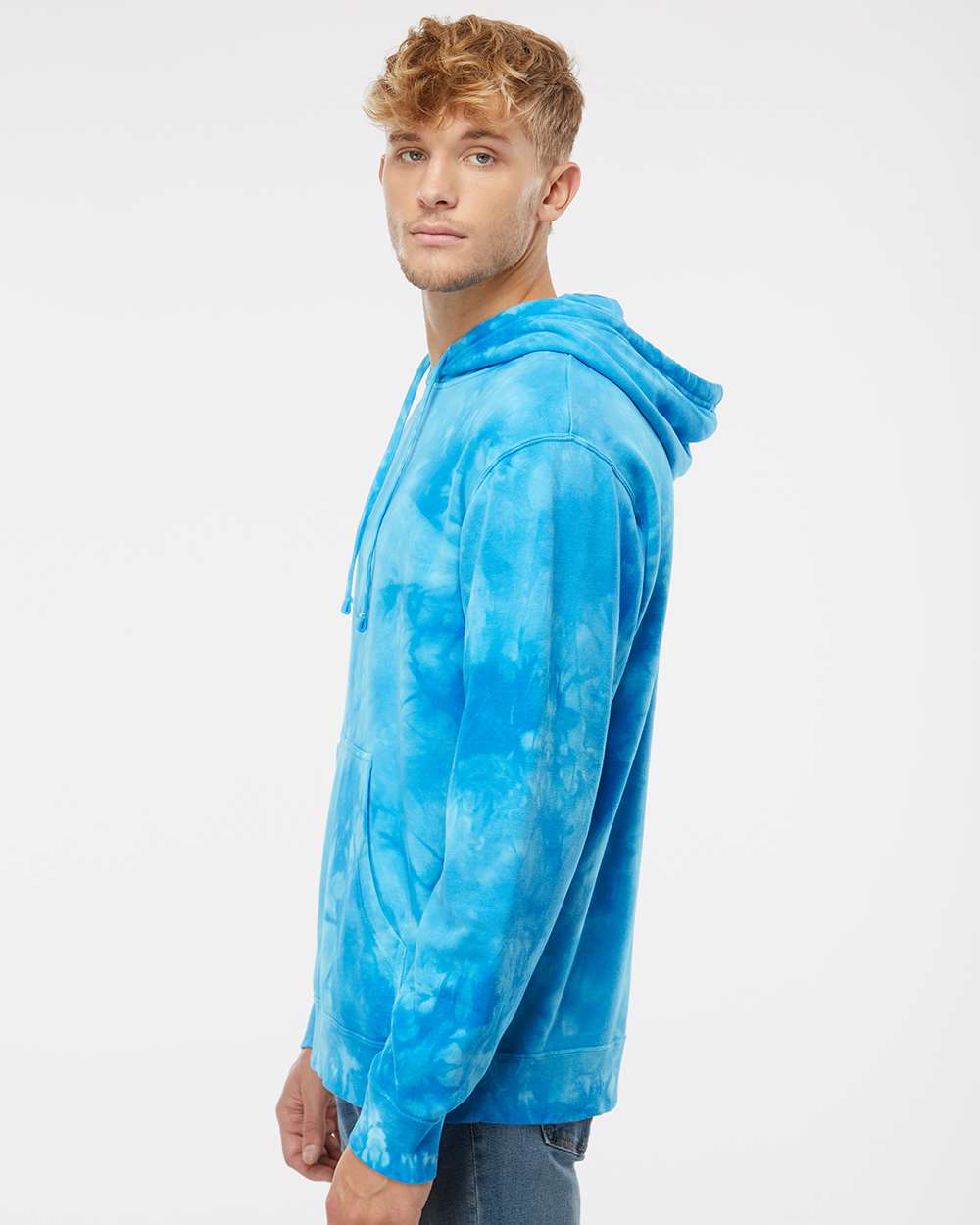 Midweight Tie-Dyed Hooded Sweatshirt / Tie Dye Aqua / VB United