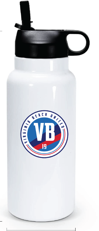 32 oz Double Wall Stainless Steel Water Bottle  / White / VB United
